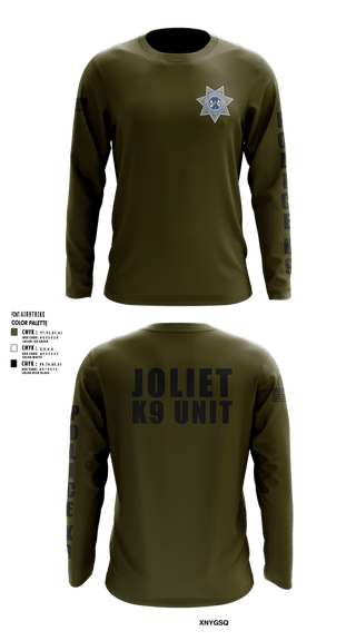 Long Sleeve Performance Shirt, Joliet Police K-9 Unit, Police, Teamtime, Team time, sublimation, custom sports apparel, team uniforms, spirit wear, spiritwear, sports uniforms, custom shirts, team store, custom team store, fundraiser sports, apparel fundraiser