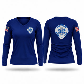 Womens Long Sleeve Vneck Shirt, Knox EMS, EMS/EMT, Teamtime, Team time, sublimation, custom sports apparel, team uniforms, spirit wear, spiritwear, sports uniforms, custom shirts, team store, custom team store, fundraiser sports, apparel fundraiser