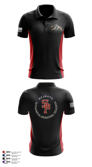 Short Sleeve Performance Polo, AFJROTC MS-081 DRONE TEAM, , Teamtime, Team time, sublimation, custom sports apparel, team uniforms, spirit wear, spiritwear, sports uniforms, custom shirts, team store, custom team store, fundraiser sports, apparel fundraiser