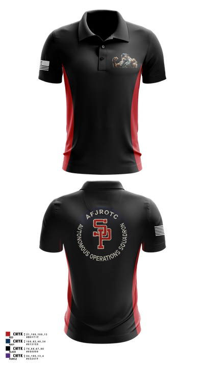 AFJROTC MS-081 DRONE TEAM 88778530 Short Sleeve Performance Polo - 2