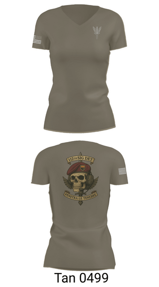 Womens Short Sleeve Vneck Shirt, 112 SIGDET, Army, Teamtime, Team time, sublimation, custom sports apparel, team uniforms, spirit wear, spiritwear, sports uniforms, custom shirts, team store, custom team store, fundraiser sports, apparel fundraiser