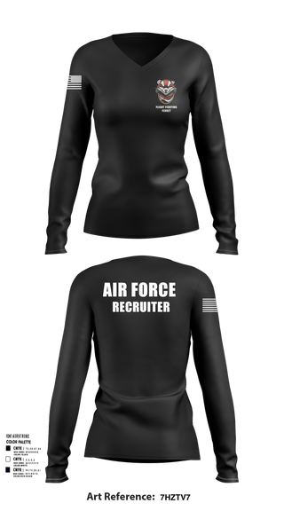 Womens Long Sleeve Vneck Shirt, 336 RCS F Flight, , Teamtime, Team time, sublimation, custom sports apparel, team uniforms, spirit wear, spiritwear, sports uniforms, custom shirts, team store, custom team store, fundraiser sports, apparel fundraiser