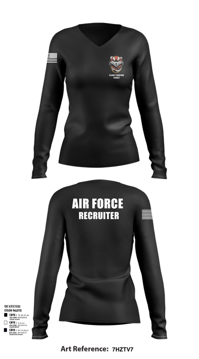 336 RCS F Flight 15570054 Women's Long Sleeve V-neck Shirt - 103