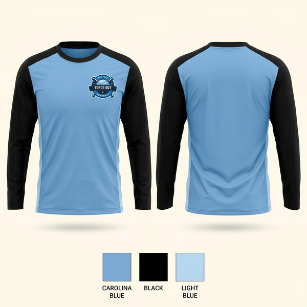 Long Sleeve Performance Shirt, Force Out, Softball, Teamtime, Team time, sublimation, custom sports apparel, team uniforms, spirit wear, spiritwear, sports uniforms, custom shirts, team store, custom team store, fundraiser sports, apparel fundraiser