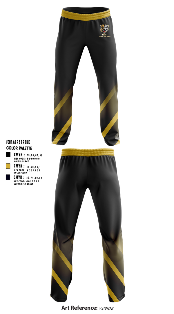 Sweatpants, Bears, Track & Field, Teamtime, Team time, sublimation, custom sports apparel, team uniforms, spirit wear, spiritwear, sports uniforms, custom shirts, team store, custom team store, fundraiser sports, apparel fundraiser