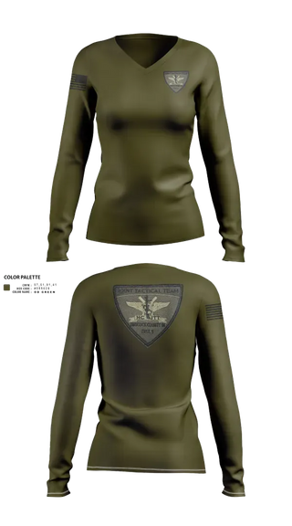 Womens Long Sleeve Vneck Shirt, Hancock County Joint Tactical Team, Police, Teamtime, Team time, sublimation, custom sports apparel, team uniforms, spirit wear, spiritwear, sports uniforms, custom shirts, team store, custom team store, fundraiser sports, apparel fundraiser