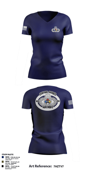 Womens Short Sleeve Vneck Shirt, Central Pierce HazmatCentral Pierce Hazmat, Fire Department, Teamtime, Team time, sublimation, custom sports apparel, team uniforms, spirit wear, spiritwear, sports uniforms, custom shirts, team store, custom team store, fundraiser sports, apparel fundraiser