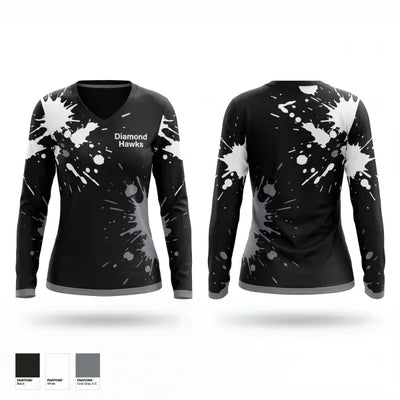 Diamond Hawks 19844011 Women's Long Sleeve V-neck Shirt - 1