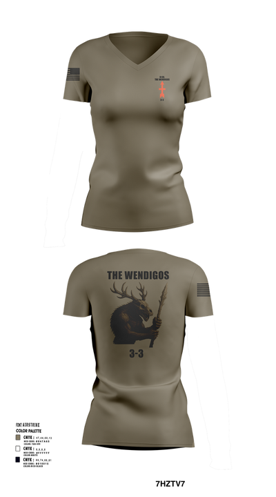 2-127 D-CO 34919210 Women's Short Sleeve V-neck Shirt - 109