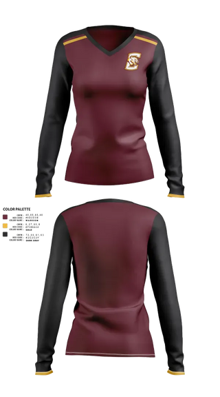 Womens Long Sleeve Vneck Shirt, Conestoga, Women's Basketball, Teamtime, Team time, sublimation, custom sports apparel, team uniforms, spirit wear, spiritwear, sports uniforms, custom shirts, team store, custom team store, fundraiser sports, apparel fundraiser