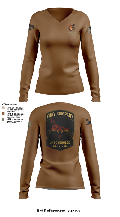 Unscheduled Service 19126504 Women's Long Sleeve V-neck Shirt - 2