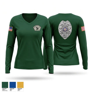 Womens Long Sleeve Vneck Shirt, Code Complinace, Police, Teamtime, Team time, sublimation, custom sports apparel, team uniforms, spirit wear, spiritwear, sports uniforms, custom shirts, team store, custom team store, fundraiser sports, apparel fundraiser