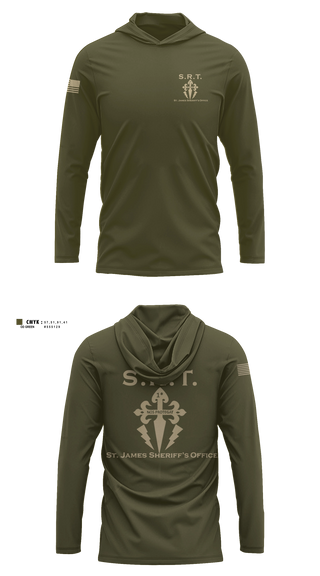 Long Sleeve hooded sunshirt, St. James Parish Sheriff's Office SRT, Police, Teamtime, Team time, sublimation, custom sports apparel, team uniforms, spirit wear, spiritwear, sports uniforms, custom shirts, team store, custom team store, fundraiser sports, apparel fundraiser