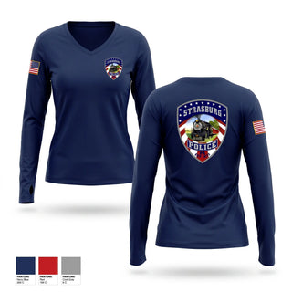 Womens Long Sleeve Vneck Shirt, Strasburg Police, Police, Teamtime, Team time, sublimation, custom sports apparel, team uniforms, spirit wear, spiritwear, sports uniforms, custom shirts, team store, custom team store, fundraiser sports, apparel fundraiser