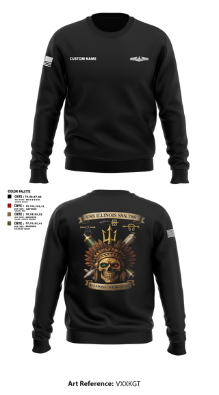 Crew Neck Sweatshirt, USS Illinois (SSN 786), , Teamtime, Team time, sublimation, custom sports apparel, team uniforms, spirit wear, spiritwear, sports uniforms, custom shirts, team store, custom team store, fundraiser sports, apparel fundraiser