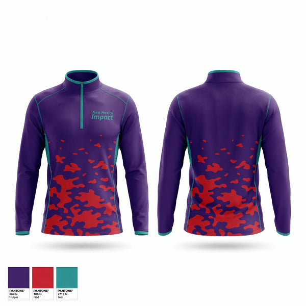 Quarter Zip Jacket, New Mexico Impact, Baseball, Teamtime, Team time, sublimation, custom sports apparel, team uniforms, spirit wear, spiritwear, sports uniforms, custom shirts, team store, custom team store, fundraiser sports, apparel fundraiser