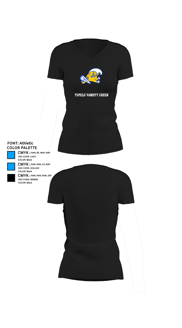 Womens Short Sleeve Vneck Shirt, Tupelo Varsity Cheer, Cheer, Teamtime, Team time, sublimation, custom sports apparel, team uniforms, spirit wear, spiritwear, sports uniforms, custom shirts, team store, custom team store, fundraiser sports, apparel fundraiser