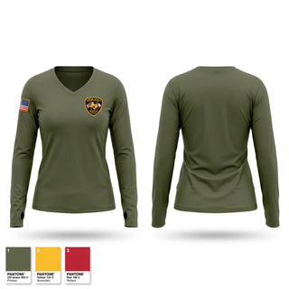 Womens Long Sleeve Vneck Shirt, Beeville Police Department, Police, Teamtime, Team time, sublimation, custom sports apparel, team uniforms, spirit wear, spiritwear, sports uniforms, custom shirts, team store, custom team store, fundraiser sports, apparel fundraiser