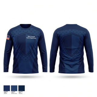 Long Sleeve Performance Shirt, West Concord Police Department, Police, Teamtime, Team time, sublimation, custom sports apparel, team uniforms, spirit wear, spiritwear, sports uniforms, custom shirts, team store, custom team store, fundraiser sports, apparel fundraiser