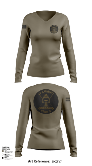 Womens Long Sleeve Vneck Shirt, 1/278th ACR, , Teamtime, Team time, sublimation, custom sports apparel, team uniforms, spirit wear, spiritwear, sports uniforms, custom shirts, team store, custom team store, fundraiser sports, apparel fundraiser