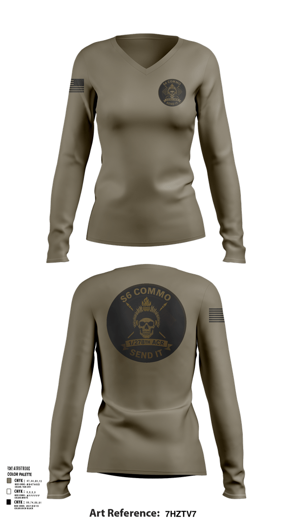 Womens Long Sleeve Vneck Shirt, 1/278th ACR, , Teamtime, Team time, sublimation, custom sports apparel, team uniforms, spirit wear, spiritwear, sports uniforms, custom shirts, team store, custom team store, fundraiser sports, apparel fundraiser