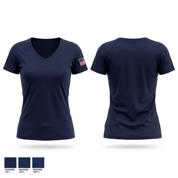 Womens Short Sleeve Vneck Shirt, Crescent Springs Villa Hills Fire Department, Fire Department, Teamtime, Team time, sublimation, custom sports apparel, team uniforms, spirit wear, spiritwear, sports uniforms, custom shirts, team store, custom team store, fundraiser sports, apparel fundraiser