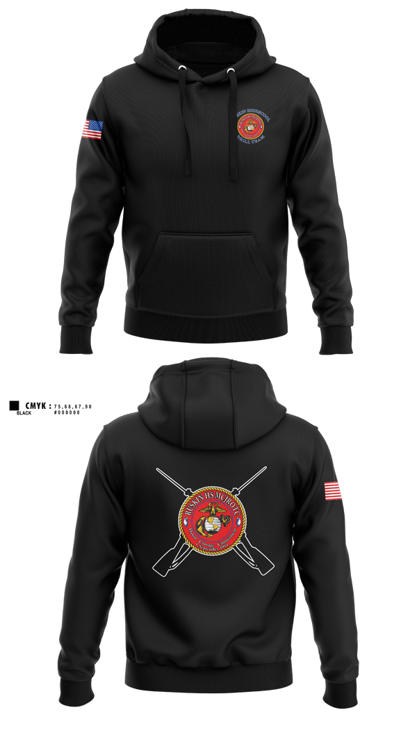 Hoodie, Ruskin Highschool MCJROTC drill team, Marines, Teamtime, Team time, sublimation, custom sports apparel, team uniforms, spirit wear, spiritwear, sports uniforms, custom shirts, team store, custom team store, fundraiser sports, apparel fundraiser