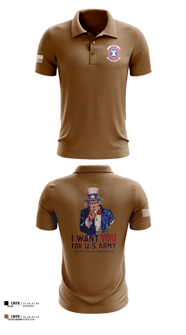 Short Sleeve Performance Polo, US Army I Want You, Army, Teamtime, Team time, sublimation, custom sports apparel, team uniforms, spirit wear, spiritwear, sports uniforms, custom shirts, team store, custom team store, fundraiser sports, apparel fundraiser
