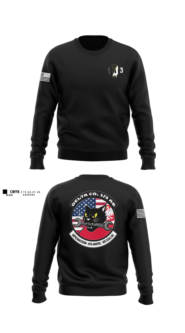 Crew Neck Sweatshirt, Delta Co. 1-3 Attack Battalion, Army, Teamtime, Team time, sublimation, custom sports apparel, team uniforms, spirit wear, spiritwear, sports uniforms, custom shirts, team store, custom team store, fundraiser sports, apparel fundraiser
