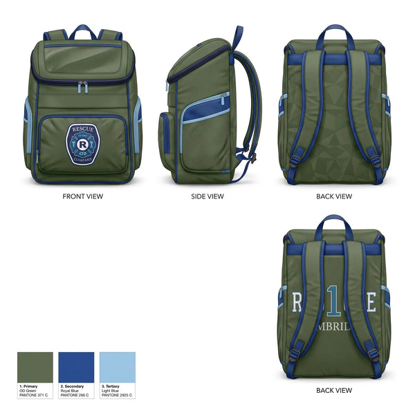 Gear Bag, Cambridge Rescue 1, Fire Department, Teamtime, Team time, sublimation, custom sports apparel, team uniforms, spirit wear, spiritwear, sports uniforms, custom shirts, team store, custom team store, fundraiser sports, apparel fundraiser