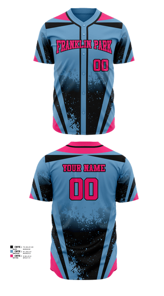 Full Button Baseball Jersey, Franklin Park Vipers, Baseball, Teamtime, Team time, sublimation, custom sports apparel, team uniforms, spirit wear, spiritwear, sports uniforms, custom shirts, team store, custom team store, fundraiser sports, apparel fundraiser