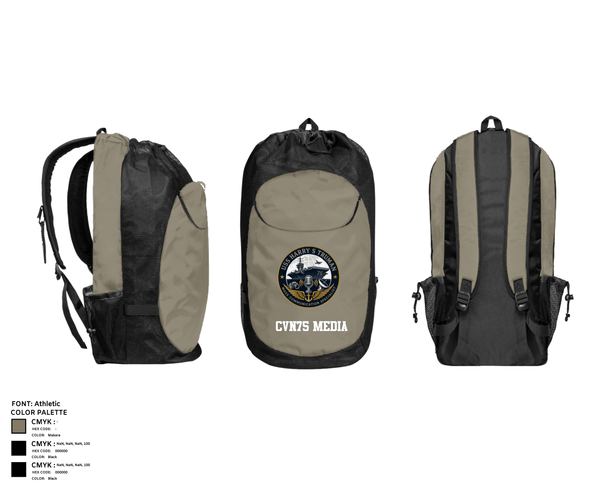 Gear Bag, CVN75 Media, Navy, Teamtime, Team time, sublimation, custom sports apparel, team uniforms, spirit wear, spiritwear, sports uniforms, custom shirts, team store, custom team store, fundraiser sports, apparel fundraiser