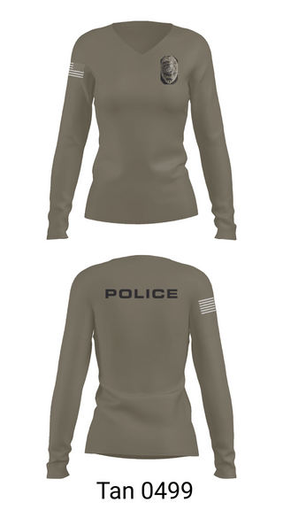 Womens Long Sleeve Vneck Shirt, Clinton County Sheriff's Office, Police, Teamtime, Team time, sublimation, custom sports apparel, team uniforms, spirit wear, spiritwear, sports uniforms, custom shirts, team store, custom team store, fundraiser sports, apparel fundraiser