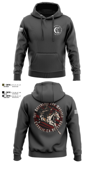 Hoodie, 1st Battalion 2nd Marines Charlie Co Veteran, Marines, Teamtime, Team time, sublimation, custom sports apparel, team uniforms, spirit wear, spiritwear, sports uniforms, custom shirts, team store, custom team store, fundraiser sports, apparel fundraiser