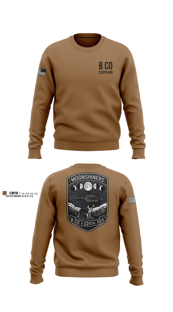 Crew Neck Sweatshirt, B Co 1-224th AVN, National Guard, Teamtime, Team time, sublimation, custom sports apparel, team uniforms, spirit wear, spiritwear, sports uniforms, custom shirts, team store, custom team store, fundraiser sports, apparel fundraiser