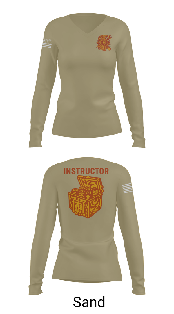 Womens Long Sleeve Vneck Shirt, MARCOR DET FLW, , Teamtime, Team time, sublimation, custom sports apparel, team uniforms, spirit wear, spiritwear, sports uniforms, custom shirts, team store, custom team store, fundraiser sports, apparel fundraiser