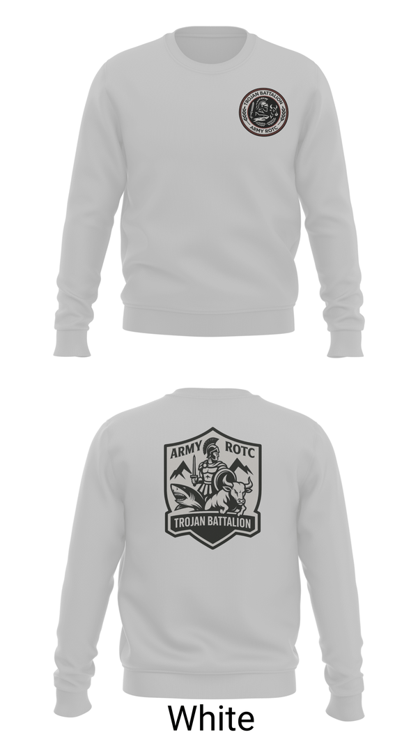 Crew Neck Sweatshirt, Trojan Battalion, Army, Teamtime, Team time, sublimation, custom sports apparel, team uniforms, spirit wear, spiritwear, sports uniforms, custom shirts, team store, custom team store, fundraiser sports, apparel fundraiser