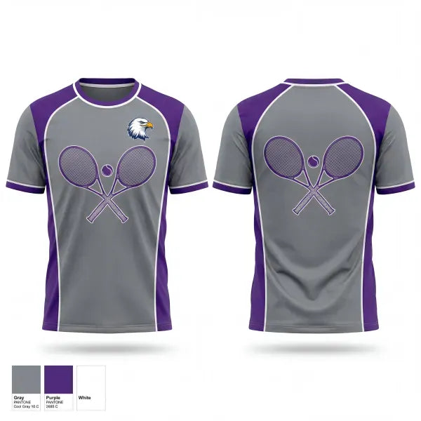 Old School Cotton Feel Shirt, Albion Purple Eagles, Tennis, Teamtime, Team time, sublimation, custom sports apparel, team uniforms, spirit wear, spiritwear, sports uniforms, custom shirts, team store, custom team store, fundraiser sports, apparel fundraiser