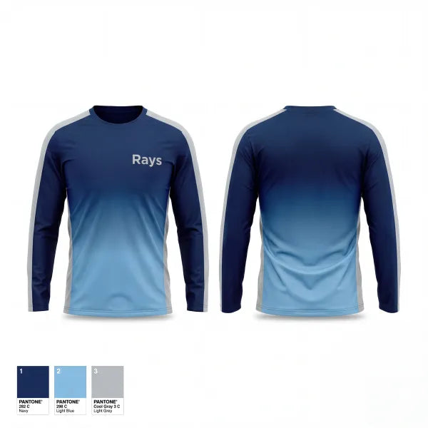 Long Sleeve Performance Shirt, Rays, Baseball, Teamtime, Team time, sublimation, custom sports apparel, team uniforms, spirit wear, spiritwear, sports uniforms, custom shirts, team store, custom team store, fundraiser sports, apparel fundraiser