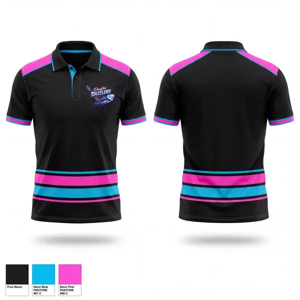 Short Sleeve Performance Polo, Danglin’ Dazzlers, Ice Hockey, Teamtime, Team time, sublimation, custom sports apparel, team uniforms, spirit wear, spiritwear, sports uniforms, custom shirts, team store, custom team store, fundraiser sports, apparel fundraiser