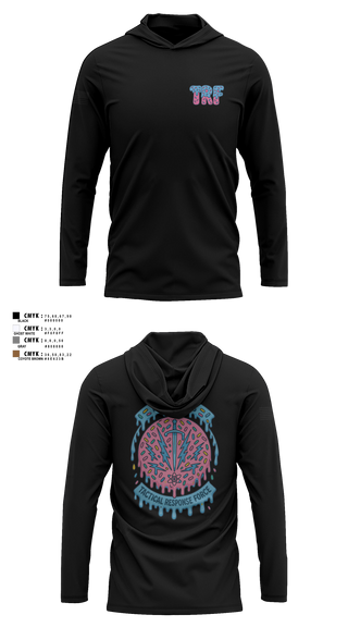 Long Sleeve Performance Shirt with hood, 90MSOS/TRF, Air Force, Teamtime, Team time, sublimation, custom sports apparel, team uniforms, spirit wear, spiritwear, sports uniforms, custom shirts, team store, custom team store, fundraiser sports, apparel fundraiser