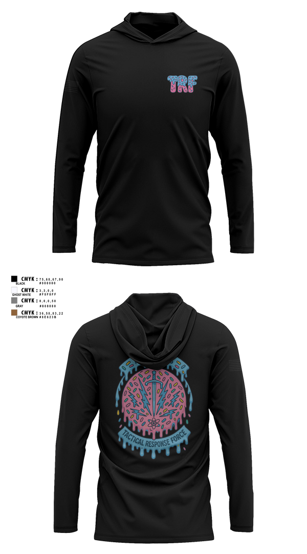 Long Sleeve Performance Shirt with hood, 90MSOS/TRF, Air Force, Teamtime, Team time, sublimation, custom sports apparel, team uniforms, spirit wear, spiritwear, sports uniforms, custom shirts, team store, custom team store, fundraiser sports, apparel fundraiser