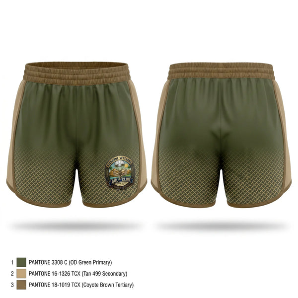 Womens Shorts, Airborne Veterans Gold Club, Golf, Teamtime, Team time, sublimation, custom sports apparel, team uniforms, spirit wear, spiritwear, sports uniforms, custom shirts, team store, custom team store, fundraiser sports, apparel fundraiser