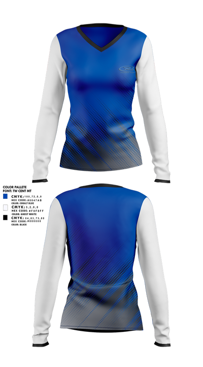Delmarva Rush 21472132 Women's Long Sleeve V-neck Shirt - 1