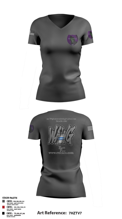 WeAllWeGot~Family First 22026589 Women's Short Sleeve V-neck Shirt - 26