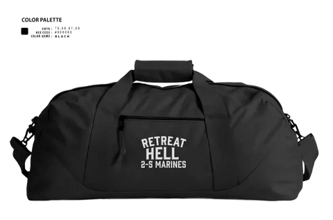 Duffle Bag, Retreat Hell 2-5 MarinesRetreat Hell 2-5 Marines, Marines, Teamtime, Team time, sublimation, custom sports apparel, team uniforms, spirit wear, spiritwear, sports uniforms, custom shirts, team store, custom team store, fundraiser sports, apparel fundraiser