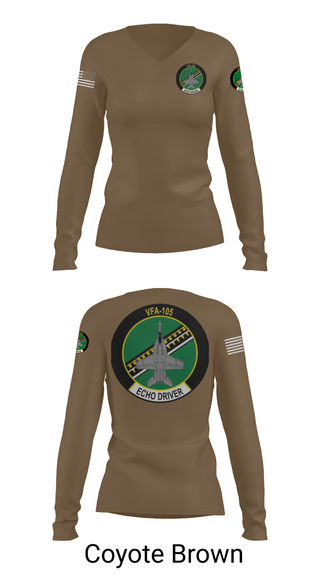 Womens Long Sleeve Vneck Shirt, VFA-105, , Teamtime, Team time, sublimation, custom sports apparel, team uniforms, spirit wear, spiritwear, sports uniforms, custom shirts, team store, custom team store, fundraiser sports, apparel fundraiser