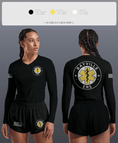 Bayville EMS 33785982 Women's Long Sleeve V-neck Shirt - 1