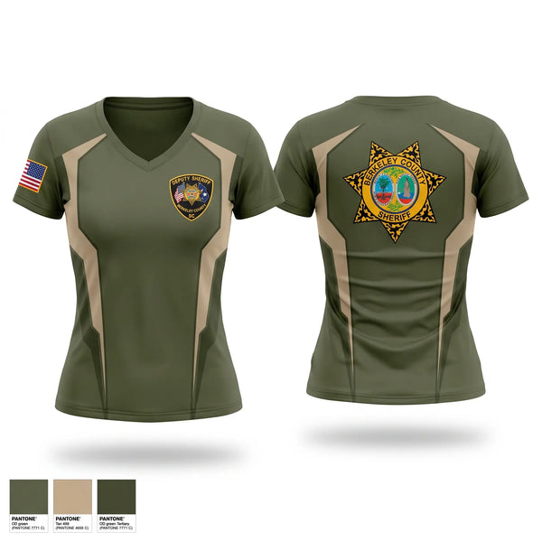 Womens Short Sleeve Vneck Shirt, Berkeley County Sheriff Office, Police, Teamtime, Team time, sublimation, custom sports apparel, team uniforms, spirit wear, spiritwear, sports uniforms, custom shirts, team store, custom team store, fundraiser sports, apparel fundraiser