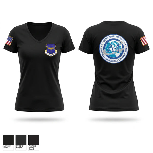 Womens Short Sleeve Vneck Shirt, 19th Airlift Wing, Air Force, Teamtime, Team time, sublimation, custom sports apparel, team uniforms, spirit wear, spiritwear, sports uniforms, custom shirts, team store, custom team store, fundraiser sports, apparel fundraiser